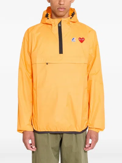 Comme Des Garçons X K-way Play Half-zip Jacket In Gold