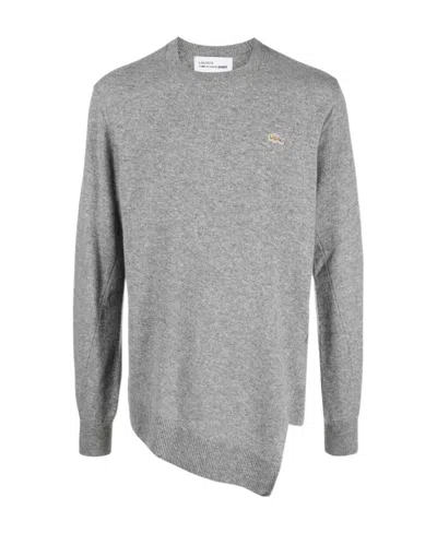 COMME DES GARÇONS COMME DES GARÇONS SHIRT X LACOSTE ASYMMETRIC-HEM CREWNECK JUMPER