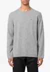 Comme Des Garçons X Lacoste Intarsia Knit Logo Wool Sweater In Gray