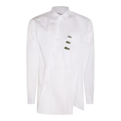 Comme Des Garçons X Lacoste Logo Embroidered Buttoned Shirt In White