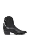 Comme Des Garçons Western Mid Heel Boots Pointed Toe Embroidery In Black