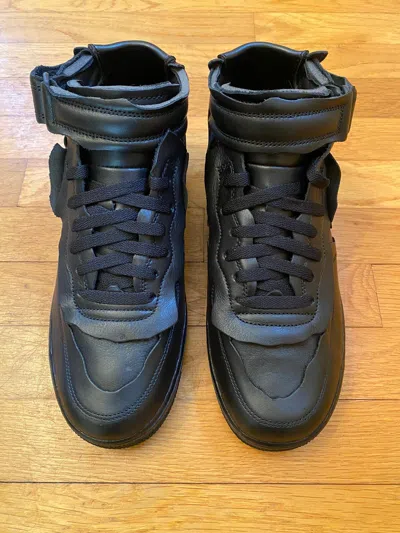 Pre-owned Comme Des Garçons X Nike Air Force 1 Mid Shoes In Black