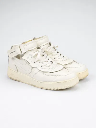 Pre-owned Comme Des Garçons X Nike Air Force 1 Mid Shoes In White