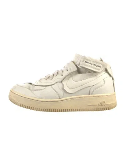 Pre-owned Comme Des Garçons X Nike Leather Sneakers In Neutral