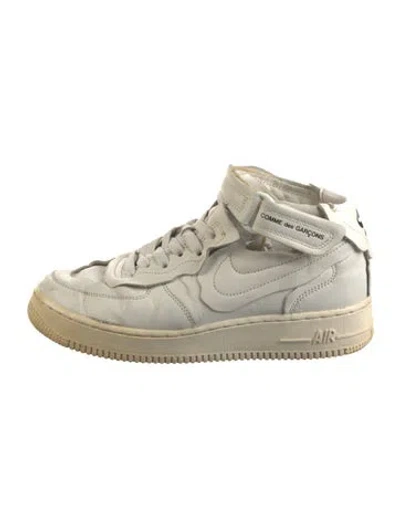 Pre-owned Comme Des Garçons X Nike Leather Sneakers In Neutral