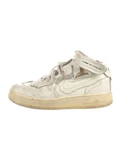 Pre-owned Comme Des Garçons X Nike Leather Sneakers In Neutral
