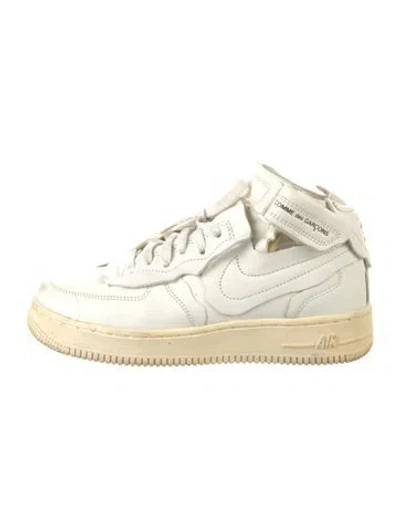 Pre-owned Comme Des Garçons X Nike Leather Sneakers In Neutral