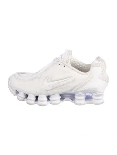 Pre-owned Comme Des Garçons X Nike Mesh Raw-edge Trim Sneakers In Neutrals/white