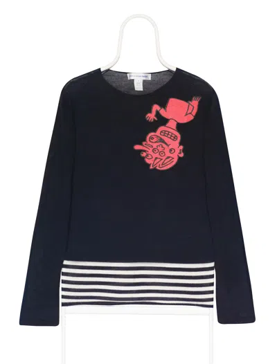 Pre-owned Comme Des Garcons X Noah Lyon Wool Sweater In Navy