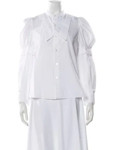 Pre-owned Comme Des Garcons X Noir Kei Ninomiya Long Sleeve Blouse In White