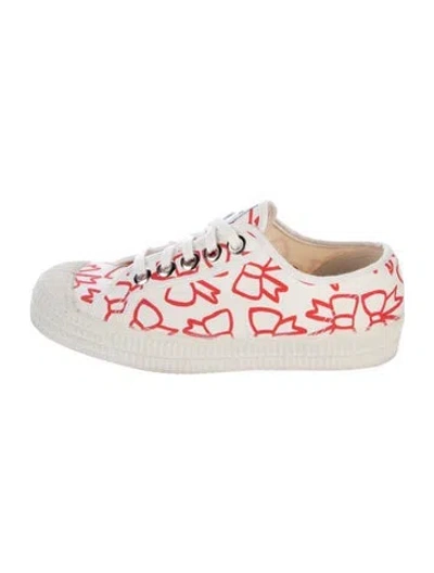 Pre-owned Comme Des Garçons X Novesta Canvas Graphic Print Sneakers In White