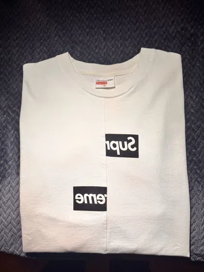 Pre-owned Comme Des Garcons X Supreme Cdg Box Logo Tee White Xl