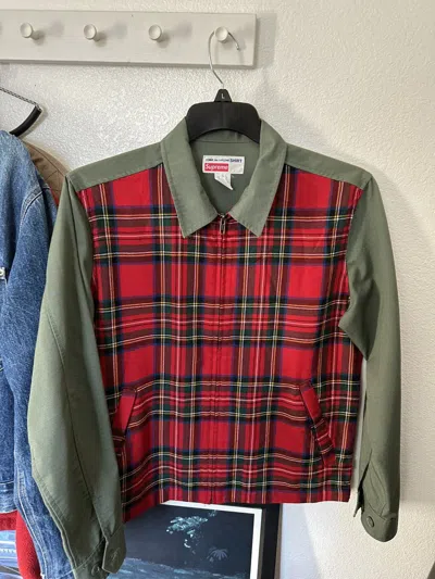 Pre-owned Comme Des Garcons X Supreme Cdg Plaid Work Jacket In Green