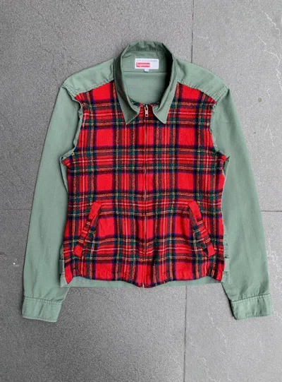 Pre-owned Comme Des Garcons X Supreme Fall Winter 2015-2016 Plaid Jacket In Green