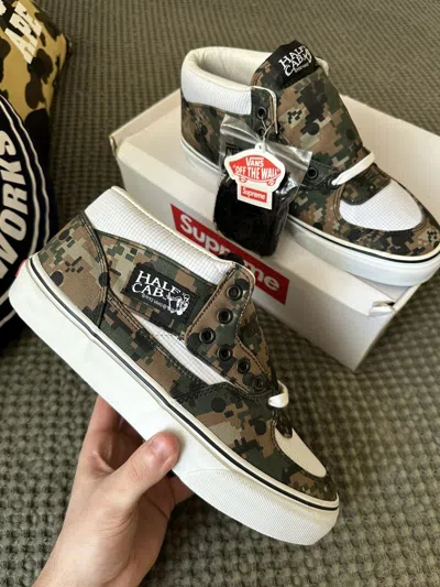 Pre-owned Comme Des Garcons X Supreme Ss2013 Supreme X Cdg X Vans Digi Camo Half Cab Pro Size 9.5 Shoes