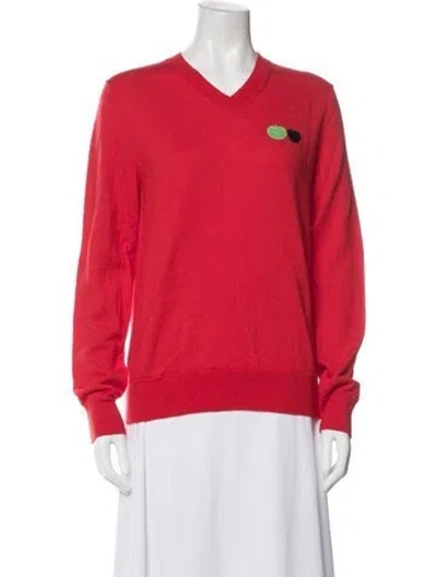 Pre-owned Comme Des Garcons X The Beatles Wool V-neck Sweater In Pink