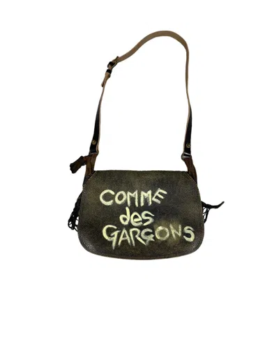 Pre-owned Comme Des Garcons X Vintage 80's Comme Des Garcons Leather Crossbody Bag In Black