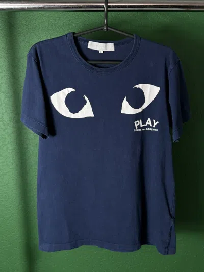 Pre-owned Comme Des Garcons X Vintage Commes Des Garcons Eyes T-shirt Y2k Streetwear In Dark Blue