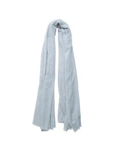 Comme Des Garçons X William Welstead Contrast-stitch Frayed Scarf In Blue