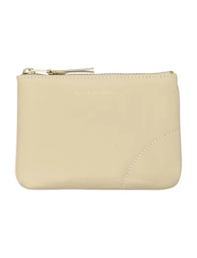 Comme Des Garçons Xsmall Classic Arecalf Pouch In Ecru