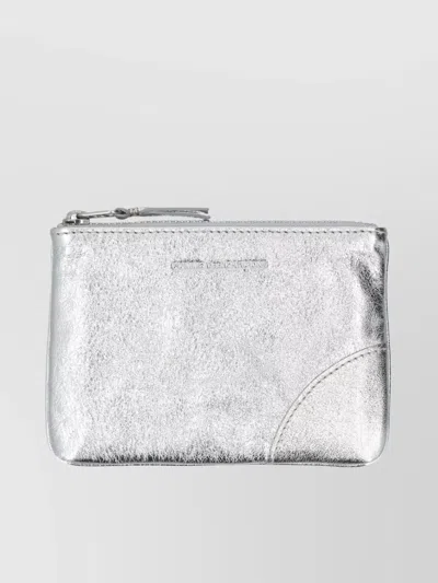 Comme Des Garçons Xsmall Metallic Leather Pouch Stitching Detail