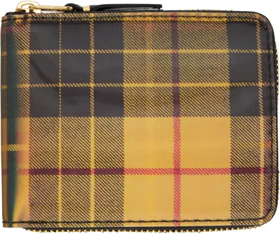 Comme Des Garçons Yellow & Green Lenticular Tartan Wallet In Multi