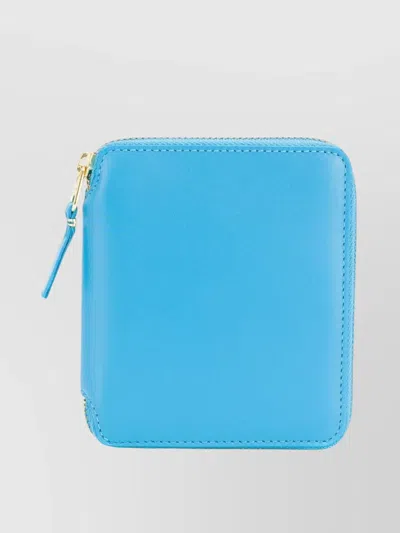 Comme Des Garçons Zip-around Cardholder With Coin Pocket And Multiple Card Slots In Blue