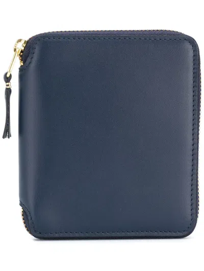 Comme Des Garçons Zip Around Wallet In Navy