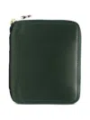 Comme Des Garçons Zip-around Closure Leather Wallet In Green