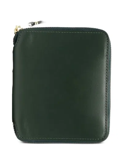 Comme Des Garçons Zip-around Closure Leather Wallet In Green