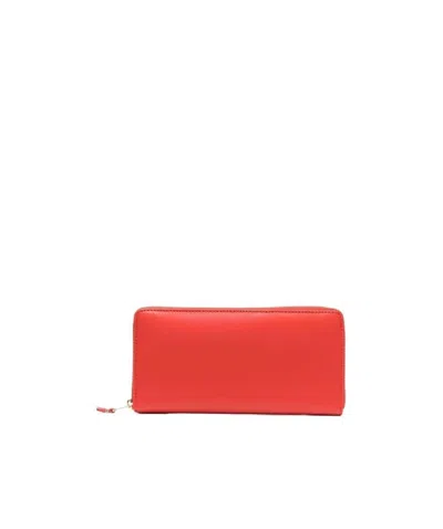 Comme Des Garçons Zip Around Continental Wallet In Red