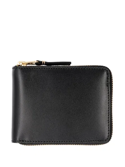 Comme Des Garçons Zip-around Leather Wallet In Black