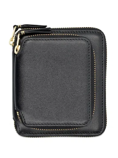 Comme Des Garçons Zip-around Leather Wallet In Black