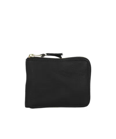 Comme Des Garçons Zip-around Leather Wallet In Black