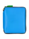 Comme Des Garçons Zip-around Leather Wallet In Blue