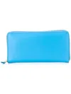 Comme Des Garçons Zip-around Leather Wallet In Blue