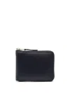 Comme Des Garçons Zip-around Leather Wallet In Blue