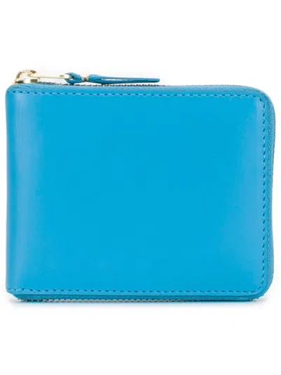 Comme Des Garçons Blue Leather Wallet