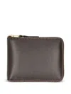 Comme Des Garçons Zip-around Leather Wallet In Brown