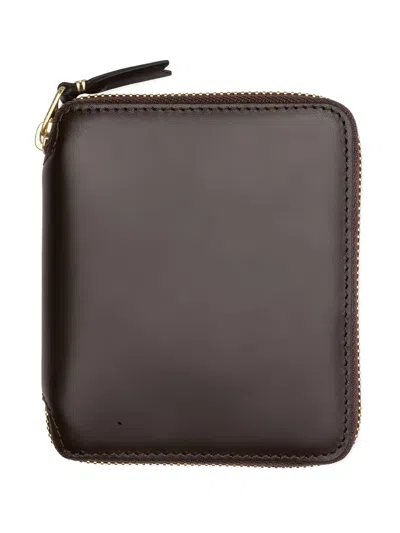 Comme Des Garçons Zip-around Leather Wallet In Brown