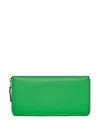 Comme Des Garçons Zip-around Leather Wallet In Green