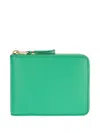 Comme Des Garçons Zip-around Leather Wallet In Green