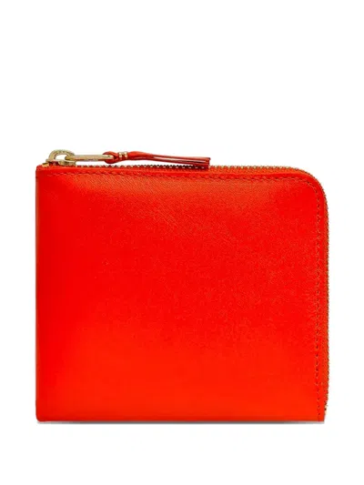 Comme Des Garçons Zip-around Leather Wallet In Red