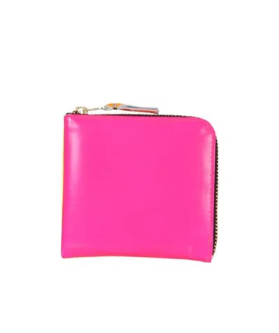 Comme Des Garçons Zip-around Leather Wallet In Pink