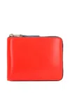 Comme Des Garçons Zip-around Leather Wallet In Red