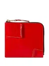 Comme Des Garçons Zip-around Panelled Wallet In Red