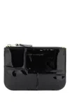 Comme Des Garçons Wallet  Zip Around Patent Leather Wallet With Zipper In Black