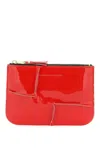 Comme Des Garçons Zip Around Patent Leather Wallet With Zipper In Red