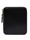 Comme Des Garçons Zip-around Polka-dot Wallet In Black