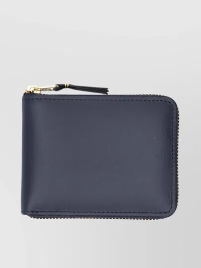 Comme Des Garçons Zip Around Wallet Gold Hardware In Black
